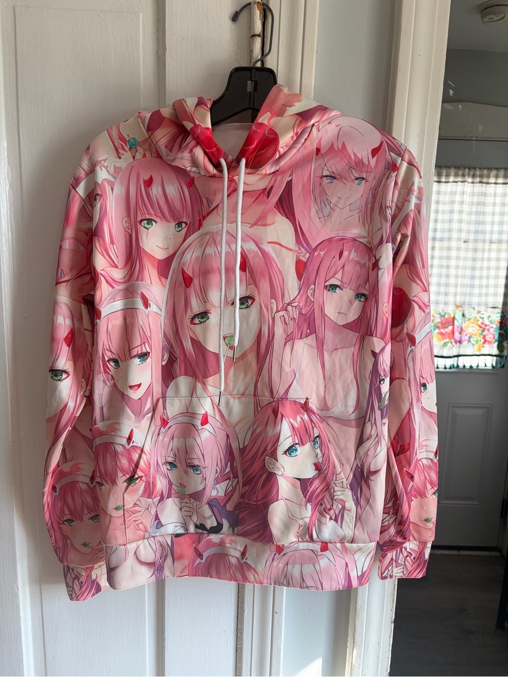 Pink Anime-Print Kids Hoodie Jacket